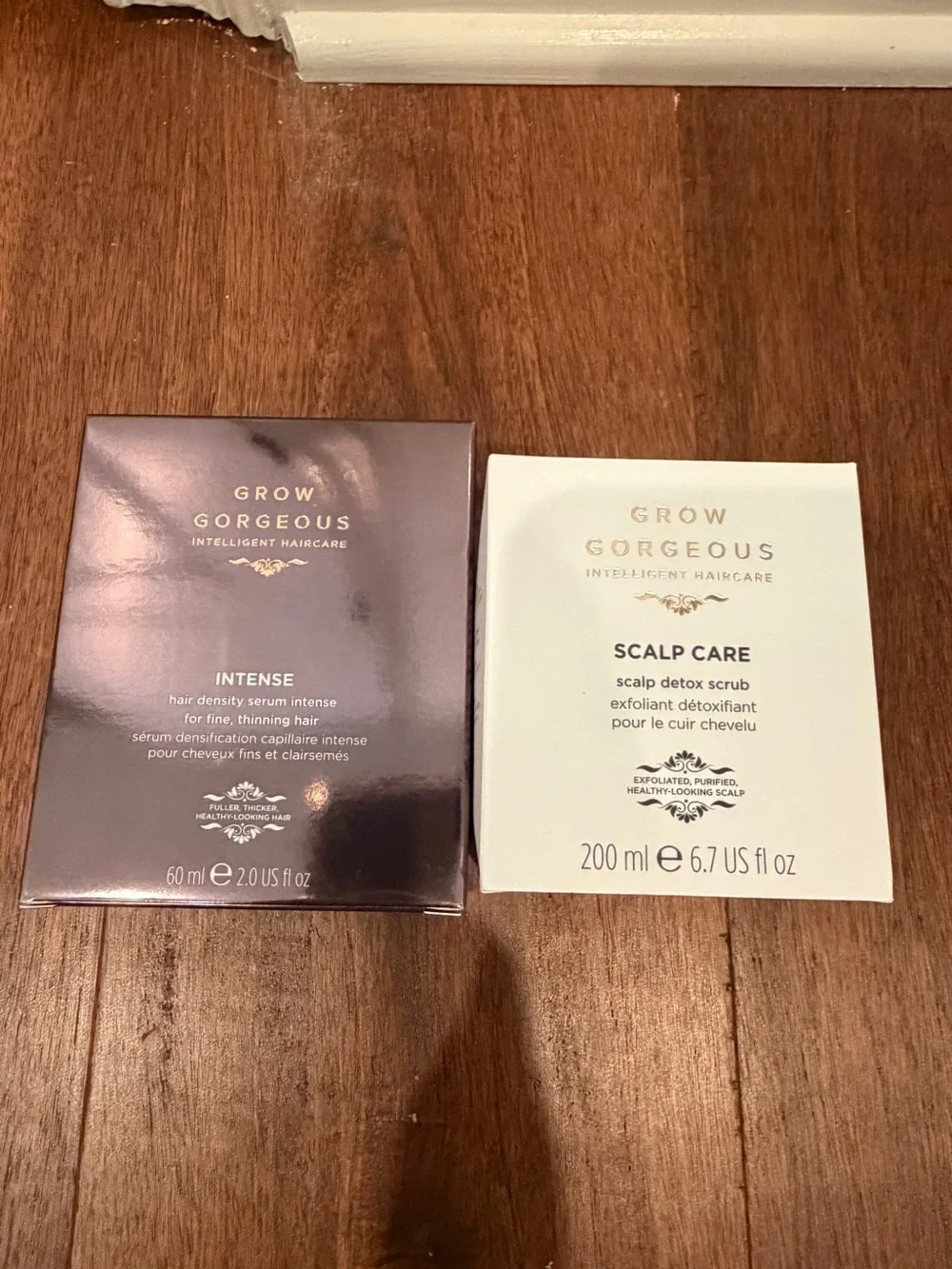 Grow Gorgeous Intense Serum & Scalp Care Set — Brown and White Packaging